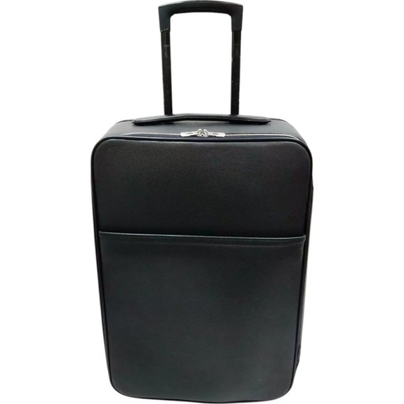 314525BC (X6) Louis Vuitton Travel Bag Pegas 55 Black Taiga Leather - Picture 1 of 10